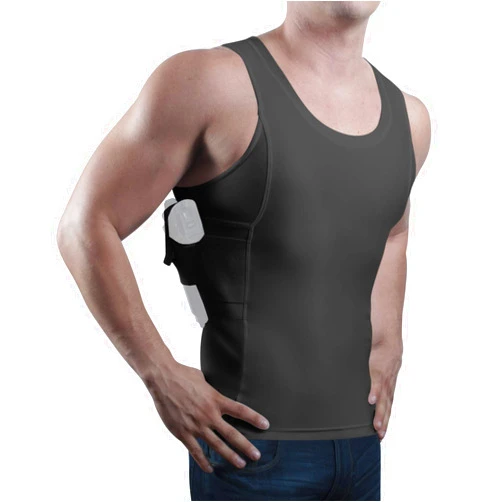 ConcealmentClothes Men’s Pistol Holster Undershirt for CCW Concealed Carry, Tank Top, All-Day-Comfort Easy Breathe Compression Fabric