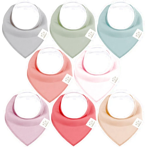 KeaBabies 8-Pack Organic Baby Bandana Drool Bibs for Girls - Super Absorbent Baby Bibs for Baby Girls, Baby Boys, Soft Cotton Bandana Bibs, Baby Drool Bib, Teething Bibs for Infant, Toddler(Muted Pastel)