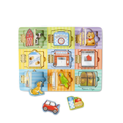 Melissa & Doug Hide and Seek Wooden Activity Board With Magnets Puzzles For Toddlers And Kids Ages 3+