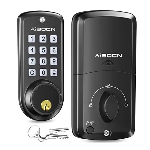 Aibocn Keyless Entry Door Lock, Electronic Keypad Deadbolt, Smart Door Lock for Front Door, Easy Installation, Auto-Lock, Anti-Peeping