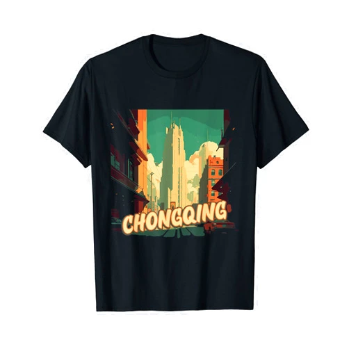 Groovy Chongqinger Travel Exploration Fog Capital Chongqing Retro China Vintage Chinese Traveling Traveler T-Shirt