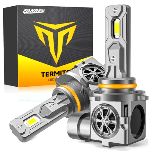 Termitor 9005 Bulbs 2024 Upgraded 22000LM Super Bright,1:1 Mini Halogen Size 6000K Cool White, 10-Year Long Service Life with Cooling Fan, IP68 Waterproof, Pack of 2