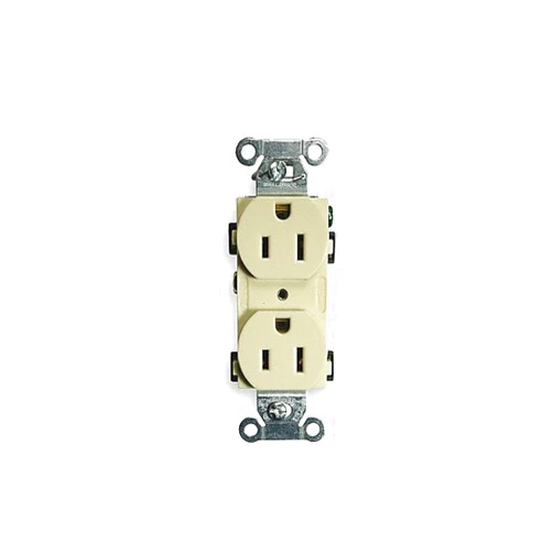 Hubbell BR15I Duplex Receptacle, Ivory