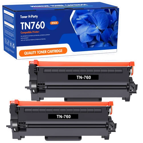Toner H-Party TN760 TN730 Toner for Brother Printer: Replacement for Brother MFC-L2710DW TN 760 MFC-L2750DW TN-730/TN-760 TN-760 TN-730 High Yield Black Cartridge DCP-L2550DW HL-L2350DW HL-L2370DW HL-L2395DW 2 Pack