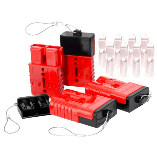 Spurtar 175A Battery Quick Connect/Disconnect, 1/0 AWG Wire Harness Plug, 12-36V Quick Connect Jumper Cables for Car ATV Lifts Motors Trailer Towing Winch, 4Pcs, Red