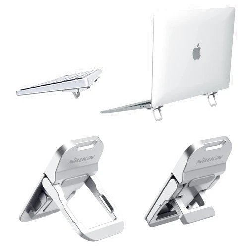 Nillkin Computer Keyboard Stand for Desktop with 3 Adjustable Angles, Flip Keyboard Riser Feet for Most Keyboards, Laptop Stand for MacBook, Dell, HP, Surface and Other 10-17 Inches Laptop Feet,Silver
