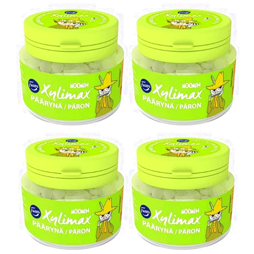 Fazer Moomin Xylimax Pear Taste Pastilles 4 Jars of 90g