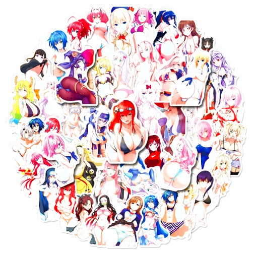 Generic 50 pcs Waifu Stickers Decal for Car Water Bottle Laptop Luggage Bicycle. Sexy Anime Girl Stickers, Porn Hentai Stickers for Adults Uncensored,Nake/Nuke Sticker