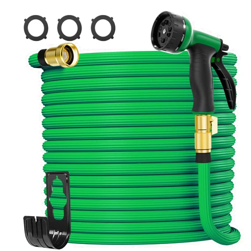 SOYATER Expandable Garden Hose 100ft - New Patented Water Hose with 40 Layers of Innovative Nano Rubber - Real Leak-Proof Water Hose with 10-Function Spray Nozzle - Lightweight Water Hose for Yard