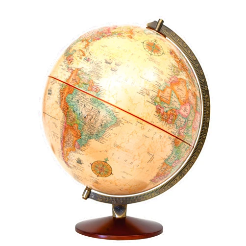 Replogle World Globe with Stand, 12 Inch diameter with 3-D Raised Relief Texture. Perfect for Children And Kid's Classroom and home Decor, Made In USA. (Presscraft Antique)