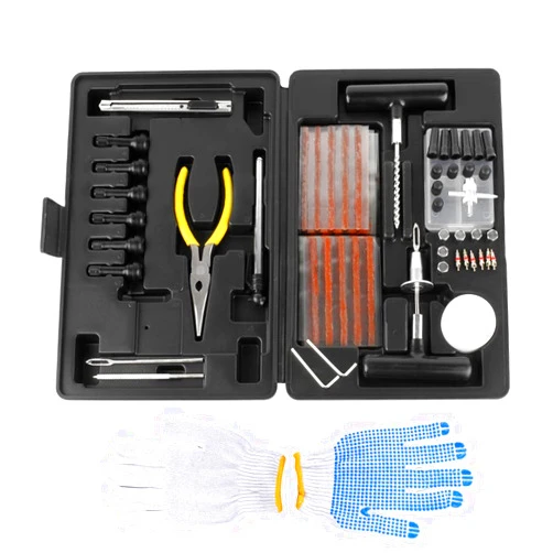 WSSBK Professional Tire Repair Kit Car Motorcycle Bike Tools Emergency Heavy Duty Tubeless Puncture Set