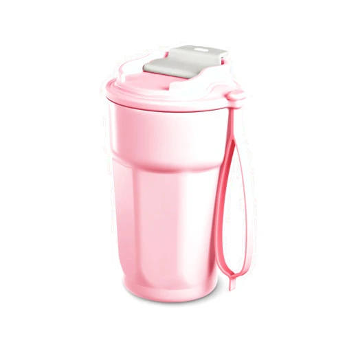 Puraville 12oz Stainless Steel Tumbler, Double Wall Vacuum Insulated Coffee Tumbler Travel Coffee Mug with Leak Proof Lid, Reusable Thermal Cup for Hot and Cold Drinks, Pink Grey