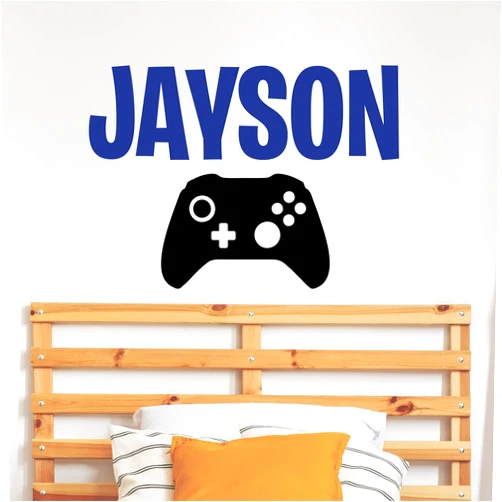 WallTag Gamer Name Wall Decal - Custom Name Gamer Decal - Boys Name Decal - Personalized Name Gamer Wall Decal Nursery Decal - Boys Room Decal Video Game Wall Decal - Controller Decal
