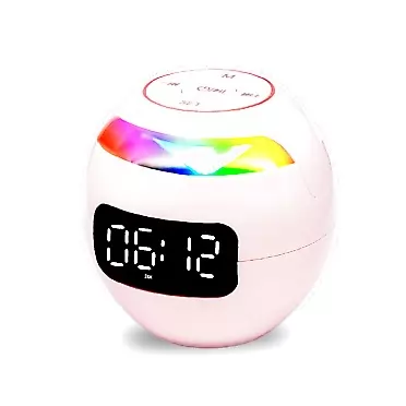 mingpou Digital Alarm Clock for Kids, Multifunctional Bass Bluetooth Portable Wireless Speaker with Radio Clock,7 Color LED Display FM Radio,Easy to Set,USB Charger Bedroom,Outdoor, Pink