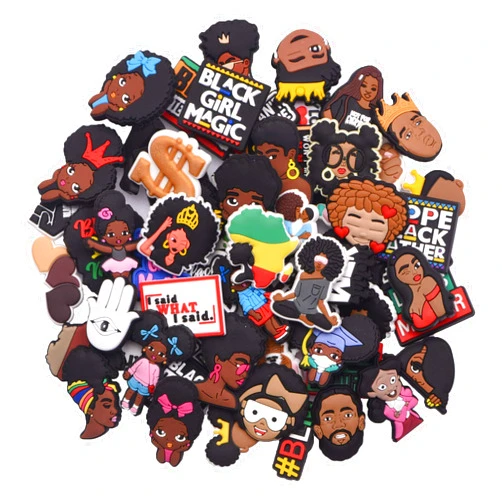 MACRCMS BLM Black Lives Matter Shoe Charms For Women men PVC Shoes Decoration African black history month clogs charms accessories Gifts
