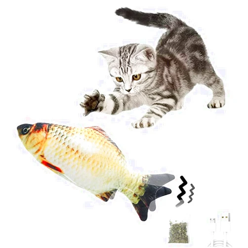 Colording Moving Cat Kicker Fish Toy, 12