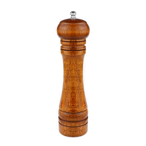 Powstro Pepper Grinder - 8 inch Pepper Mill Oak Wooden Pepper Mill Grinder Refillable Grinder Pepper with Ceramic Grinding Mechanism Adjustable Coarse to Fine (1 Pack)