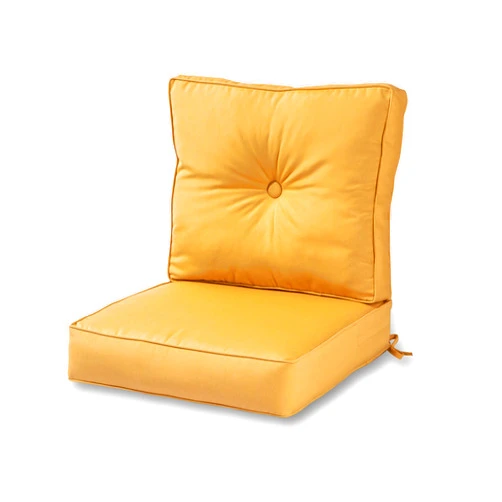 Greendale Home Fashions Outdoor Sunbrella Fabric Deep Seat Cushion, 2 Piece Set, Wheat