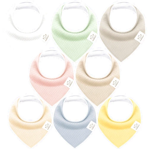 KeaBabies 8-Pack Bandana Bibs for Baby Girls, Boys - Organic Cotton Baby Bibs for Drooling & Teething Newborn, Toddler, Infant 0-36 Months, Extra Soft, Absorbent Cloth with Snaps (Dawn)