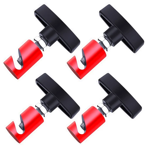 Yahenda 4 Pcs Car Hood Prop Struts Clamp Lift Support Clamp Hood Lift Support Clip 0.55 Inch Strut Clamp for Car Rod Retaining Holder Tool (Red)