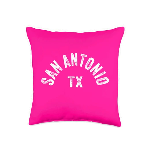 San Antonio Pink Boutique Simple & Classy San Antonio TX Pink Throw Pillow, 16x16, Multicolor