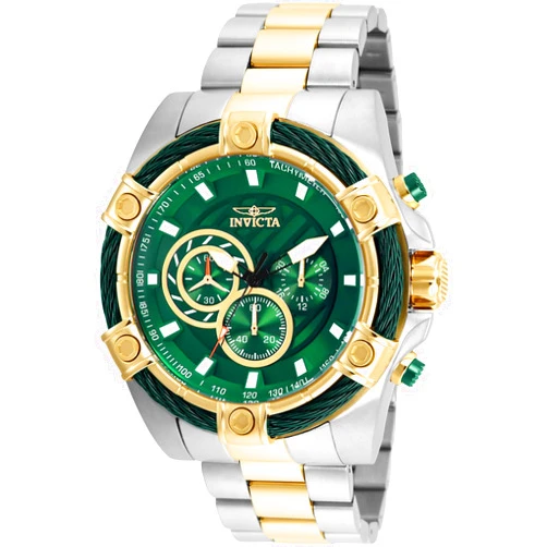 Invicta Men's Bolt Quartz Chronograph 52mm Watch with Stainless-Steel Strap, Gold, 25.2