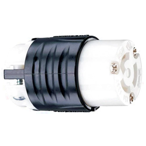Pass & Seymour Legrand Pass & Seymour PSL515C Turnlok Industrial Spec Grade Locking Connector, 15 Amp 125V, NEMA L5-15R, Black/White (1 Count)