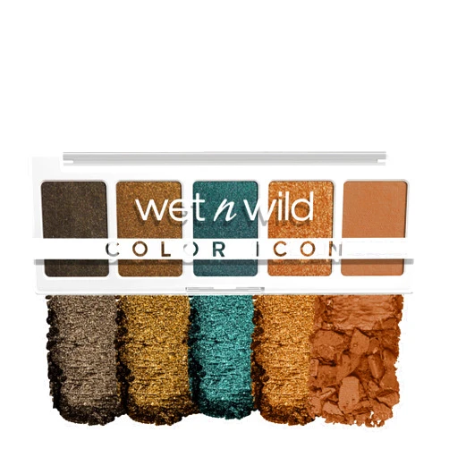 wet n wild Color Icon Eyeshadow Makeup 5 Pan Palette, Matte, Shimmer, Metallic, Long Wearing, Rich Buttery Pigment, Cruelty Free - My Lucky Charm