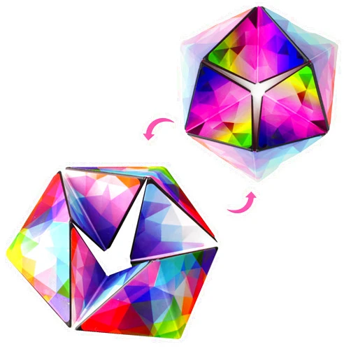 Nascence Kaleidocycle Fidget Cube for Kids, Infinity Flips Magic Cube for Adults to Stay Calm and Anxiety Anti Depression Fidget Fidget Toys Tear-Resistant Desk Cool Puzzle Gadget (Ages 3+)