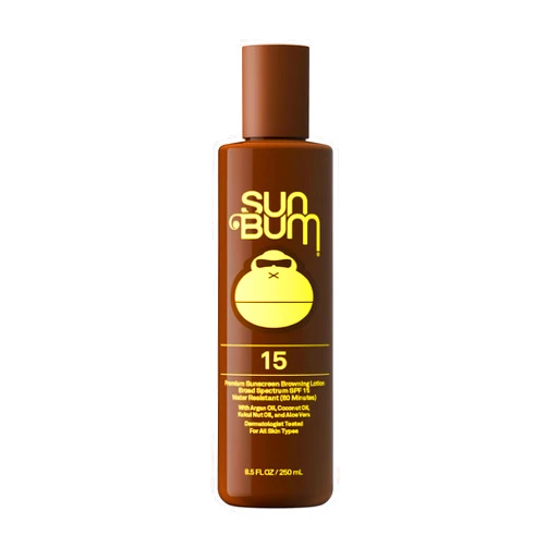 Sun Bum SPF 15 Browning Body Lotion - Water-Resistant Broad Spectrum Moisturizing Tanning Lotion with Vitamin E - Hawaii 104 Act Compliant (Made Without Octinoxate & Oxybenzone) - 8.5 Fl Oz