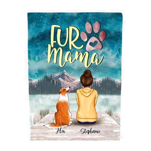 Gossby Personalized Dog Mom Fleece Blanket - Custom Birthday, Christmas, Mothers Day Dog Lover Gift with Design, Name, Dog Breed - Fur Mama Gift - A Girl and Her Dog - Dog Mom Gift - 3 Sizes
