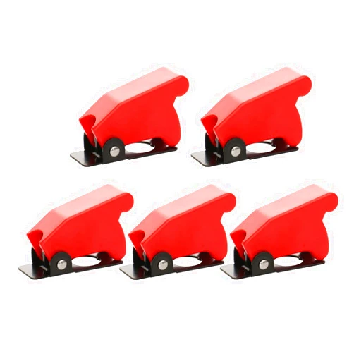 Baomain 5Pcs 12mm Mount Dia. Red Safety Flip Cover for Toggle Switch SAC-01