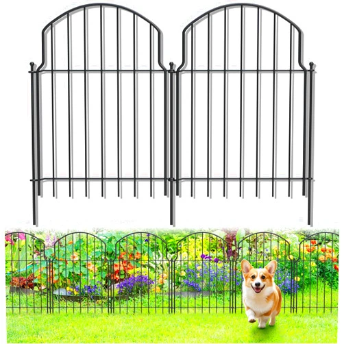 Tivray 25Pcs Garden Fence, 22in(H)/27ft(L) Dog Fence Outdoor for Yard, Fence Panels Decorative Garden Fence Borders, Metal Animal Barrier for Dogs, Rabbits, Dig Defence, Garden Decor, Patio