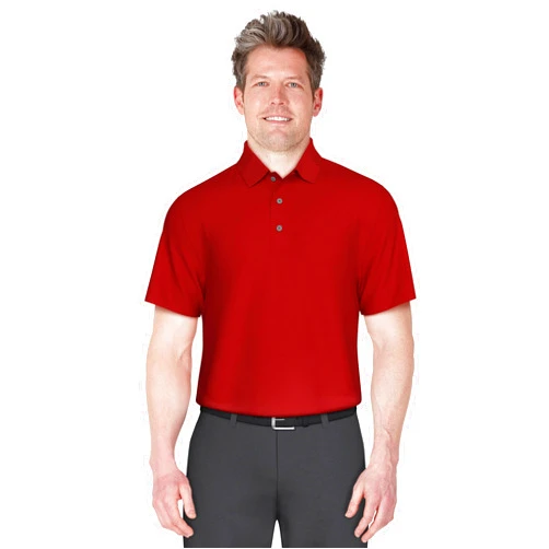 PGA TOUR Men's Airflux Solid Mesh Short Sleeve Golf Polo Shirt