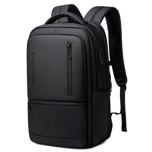 Fenree.geer Expandable Travel Laptop Backpack, 15.6 Inch Computer Backpack with USB Charging Port, Water Resistant Black Mens Laptop Bag
