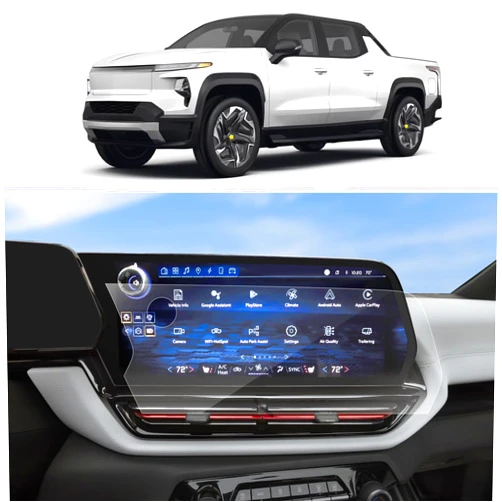 SKTU 2024 Chevy Silverado EV Screen Protector for 2024 Chevrolet Silverado EV (RST) / 2024 Chevrolet Equinox EV (1LT/2LT/3LT/2RS/3RS) 17.7 Inch Infotainment Touchscreen 2024 Chevy Silverado EV Accessories Screen Protective Film (2Pcs)