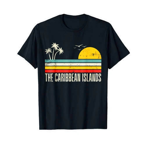 Vintage The Caribbean Islands Souvenir Tee The Caribbean Islands Vacation Beach Aruba Bonaire Curacao T-Shirt