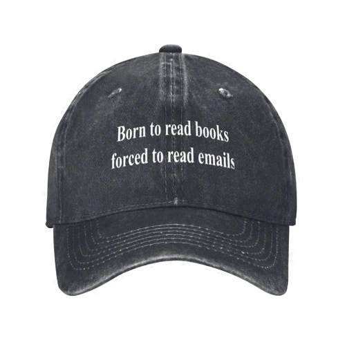 Generic Born to Read Books Forced to Read Emails Hat for Men Black Women Funny Gag Trucker Caps for Men Dirty