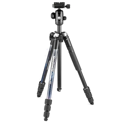 Manfrotto Element MII MKELMII4BK-BH, Lightweight Aluminium Travel Camera Tripod, with Carry Bag, Arca-Compatible Ball Head, 4-Section Legs, Twist Locks, Load up 8kg, for Mirrorless, DSLR,Black