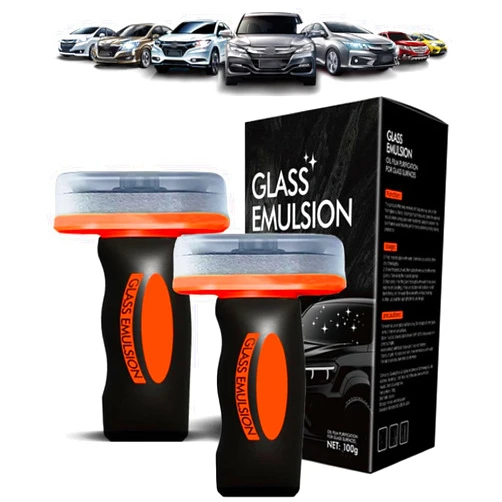HMAMOR Varoa Windshield, Varoa Windshield Oil Remover, 𝐕aroa Glass Oil Film Remover, Glass Guard, Automotive 𝐎il Film Cleaning Brush for Car 𝐖indshields And Windows (2 Pcs)