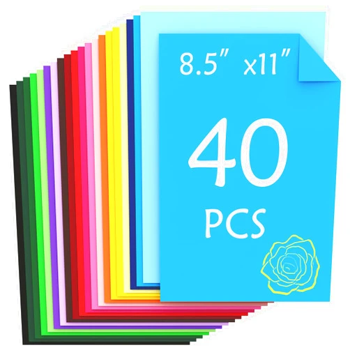 Ftumertly 40 Sheets Colored Cardstock, 20 Assorted Colors 180gsm/65lb Card Stock Paper 8.5 x 11 Card Stock Colored, Colorful Cardstock Paper for Crafting, Christmas DIY Card Making, Scrapbooking