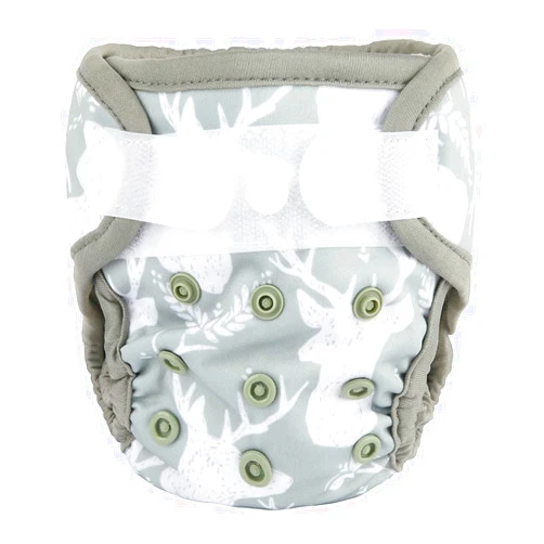 Sigzagor Newborn Baby Cloth Diaper Cover Nappy Hook and Loop (Grey Deer)
