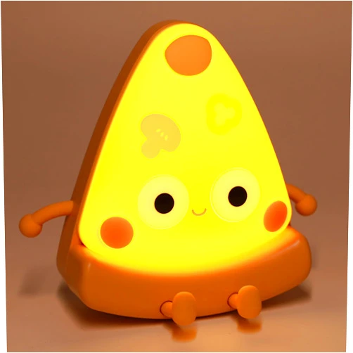 LemonBest Cute Pizza Night Light - Silicone Dimmable Nursery Night Light Rechargeable LED Small Night Light Dimmable Kawaii Bedside Table Lamp Toddler Night Light Gifts for Boys Girls Baby