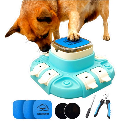 Kkiimatt Dog Nail File Toy Puzzle Toy Slow Food Feeder Treat Distributor Mental lEnrichment Toy Food Dispenser for IQ Training Dog Puzzles for Smart Dogs Scratch Pad for Nails with Clipper