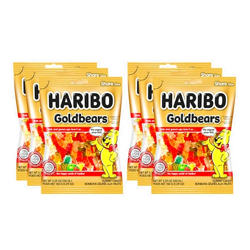 Only Kosher Candy Haribo Goldbears, Kosher Certified, Share Size, 5.29 Ounces Pack (Pack of 6)