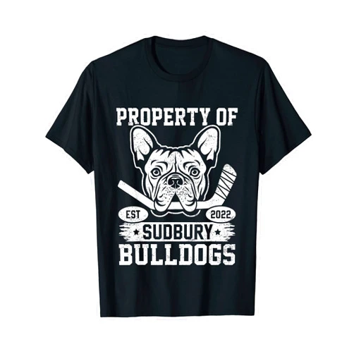 Great Bulldogs Frenchie Pet Designs Bulldog Pet Dog Property Of Sudbury Bulldogs T-Shirt