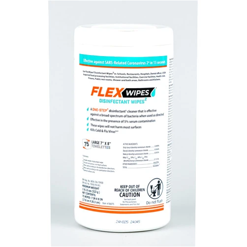 K-Trox Flex Wipes Disinfectant Wipe 20075, Includes Six (6) 75-count Canisters, 8