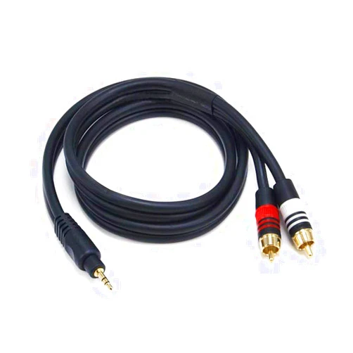 Monoprice Audio Cable - Premium Stereo Male to 2 RCA Male, Gold Plated, 22AWG, 3 Feet, Black