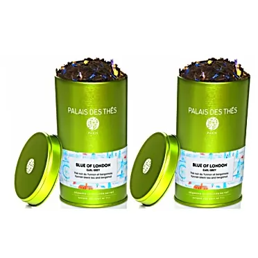 Palais des Ths Palais des Thés Blue of London Earl Grey Tea, 3.5oz Metal Tin (2 Pack) Two 3.5 Ounce Tins