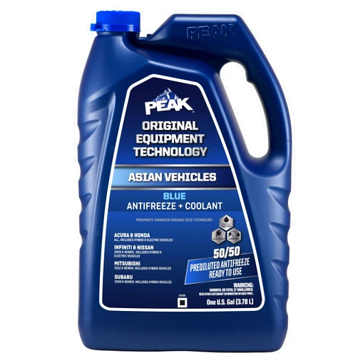 PEAK OET Extended Life Blue 50/50 Prediluted Antifreeze/Coolant for Asian Vehicles, 1 Gal.